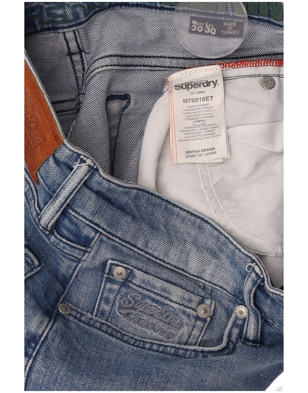 Superdry Vaqueros ajustados para hombre W30 L27 Algodón azul