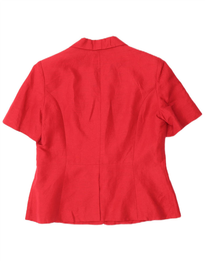 Cacharel Chaqueta Blazer De 3 Botones De Manga Corta Para Mujer IT 44 Rojo Mediano