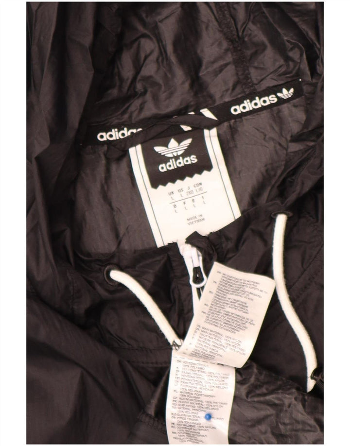 Adidas Chaqueta impermeable con capucha para hombre UK 40 Large Black Nylon