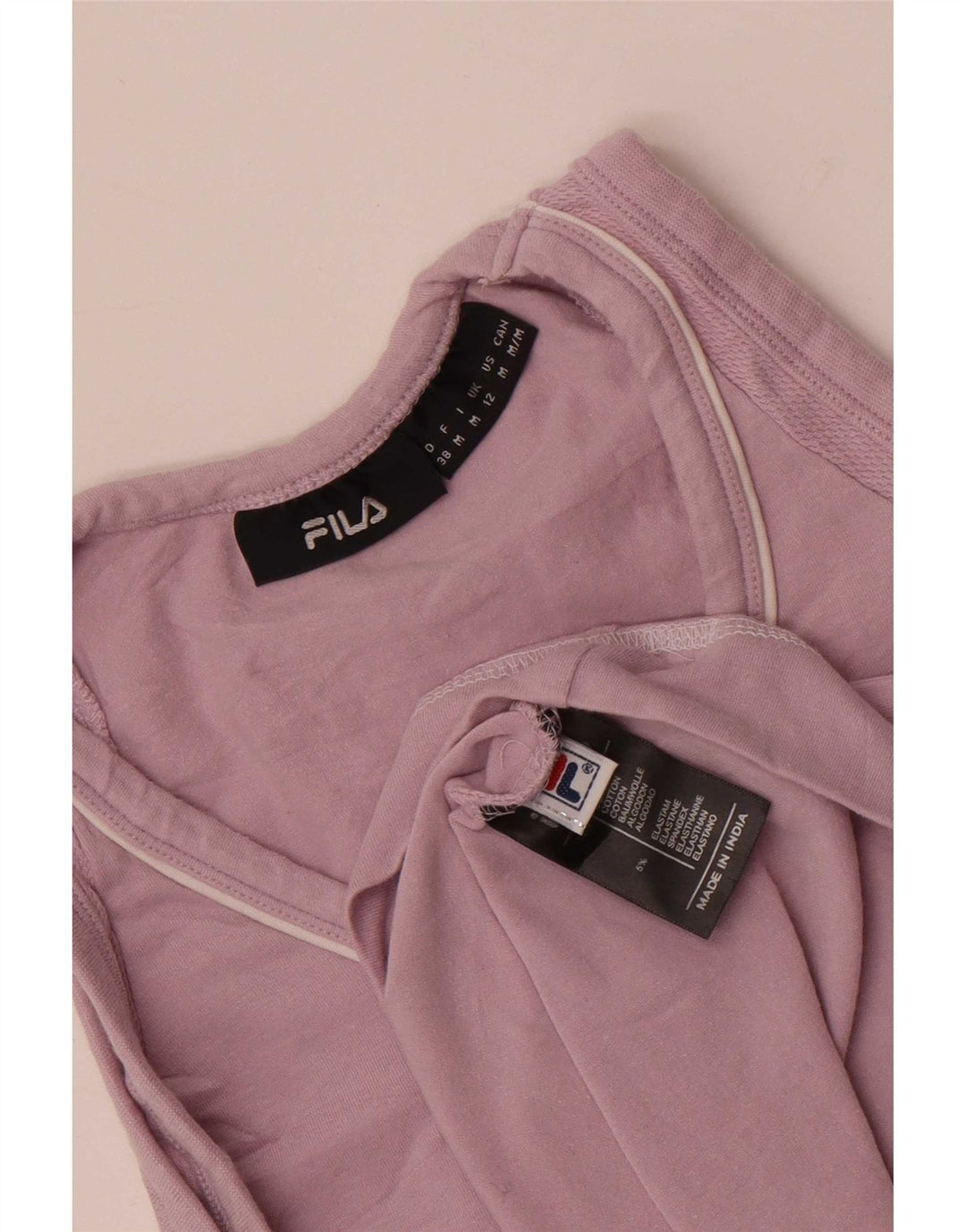 Fila Mujer Chaleco Top UK 12 Medio Rosa Algodón