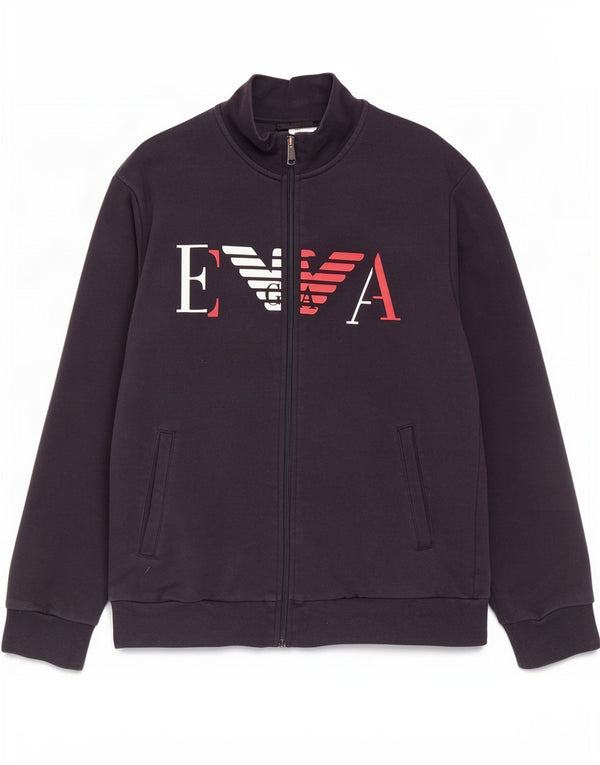 Emporio Armani Mens Graphic Chándal Top Chaqueta Mediano Negro