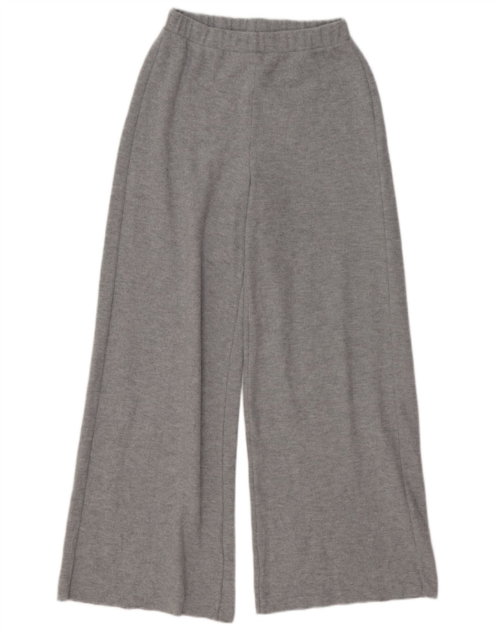 Zara Mujer Pantalones De Chándal De Pernera Ancha UK 42 Gris Medio