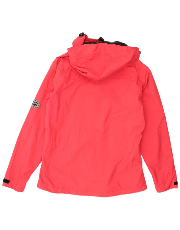 Jack Wolfskin Chaqueta impermeable con capucha para mujer UK 40 Poliéster rosa medio
