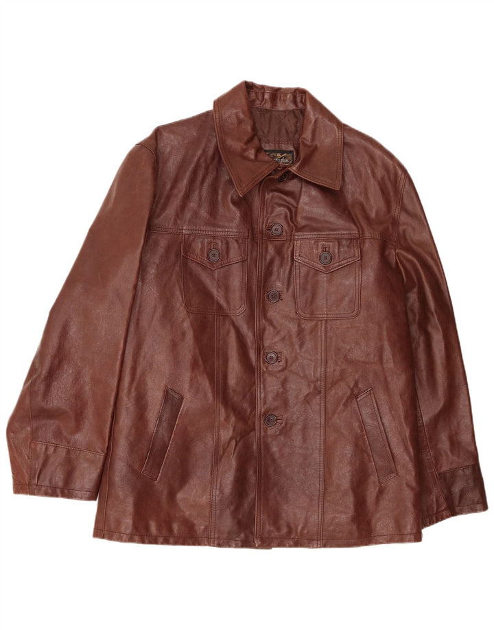 Spectra Chaqueta de cuero para hombre UK 42 XL Marrón