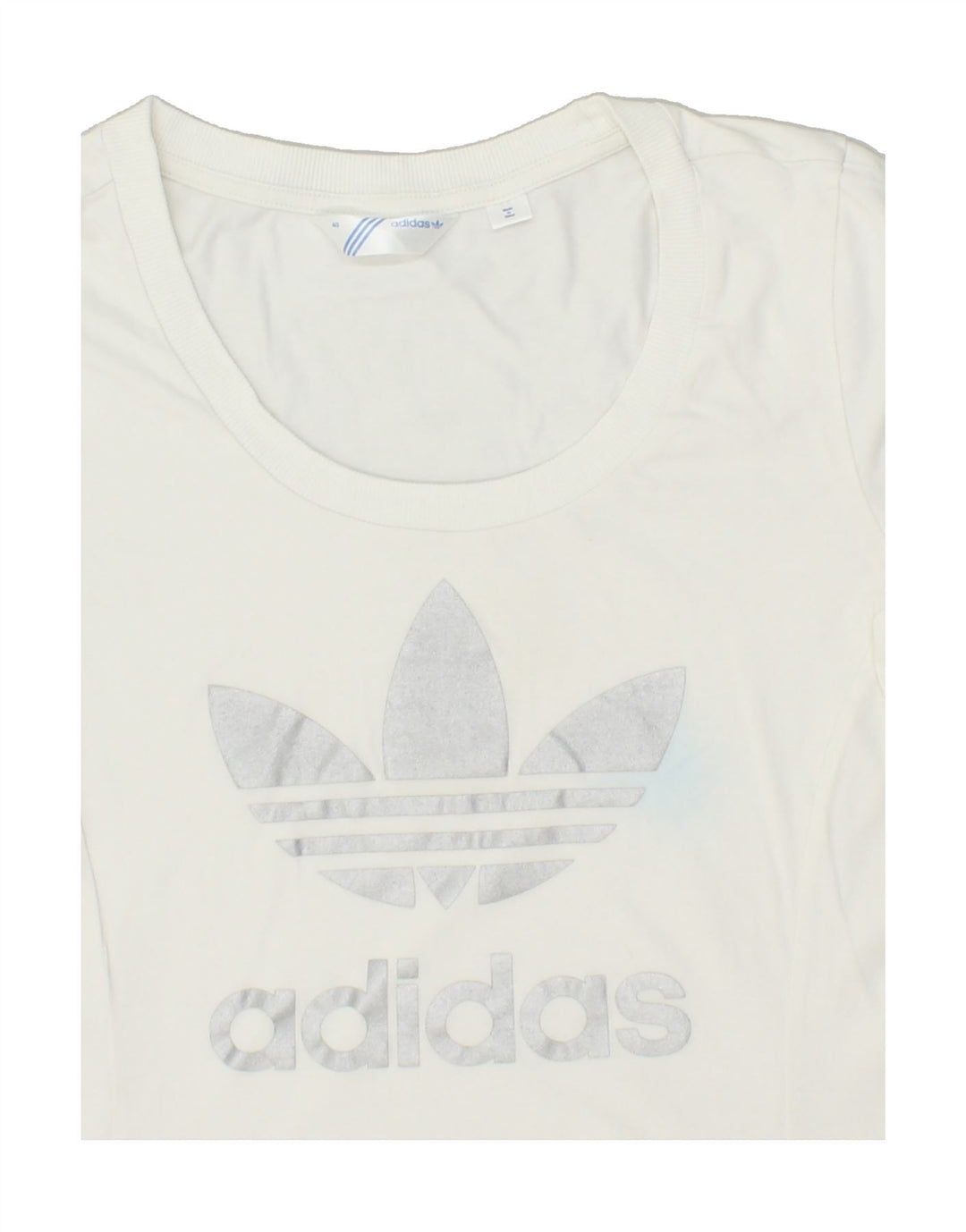 ADIDAS Womens Graphic T-Shirt Top IT 40 Small White Cotton | Vintage Adidas | Thrift | Second-Hand Adidas | Used Clothing | Messina Hembry 