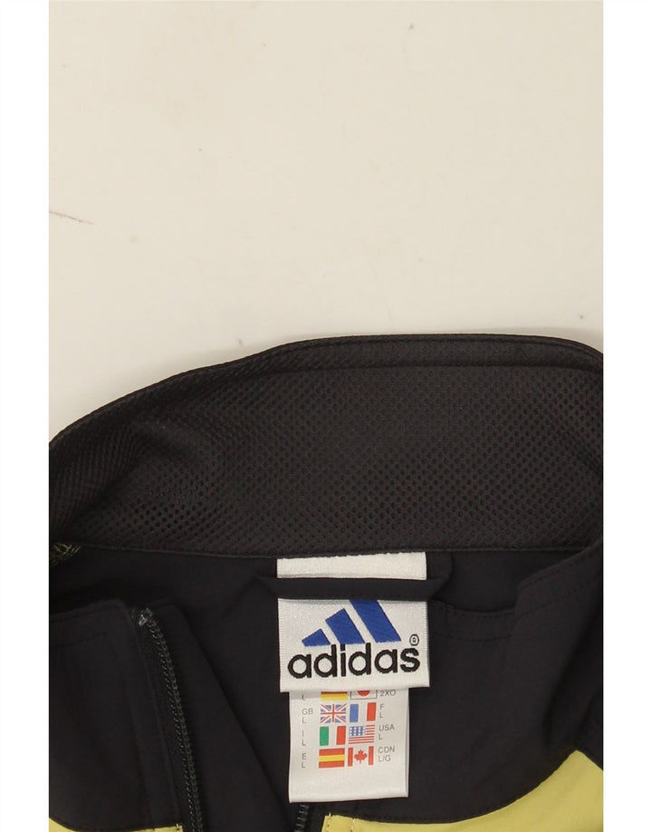 Adidas Hombre Climashell Chándal Top Chaqueta Grande Negro Colorblock
