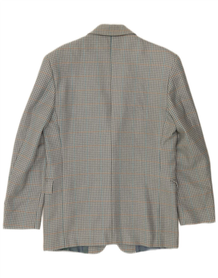 VINTAGE Chaqueta Blazer de 2 botones para hombre IT 46 Lana nueva de pata de gallo gris pequeña