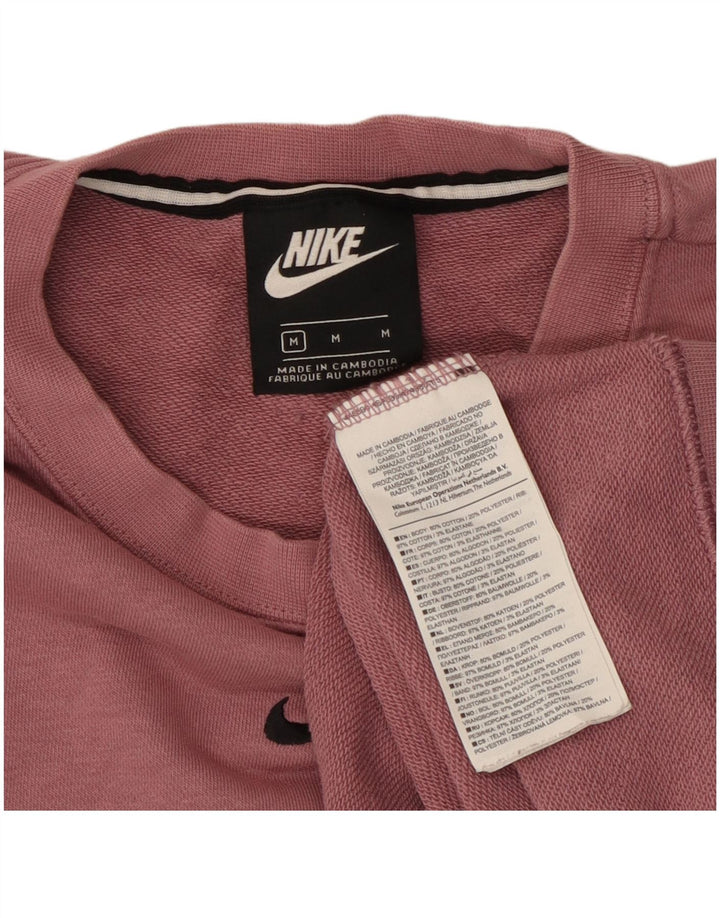 Nike - Sudadera gráfica para mujer, talla 40, algodón color block, color rosa medio