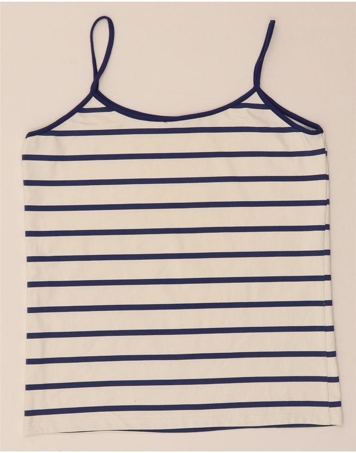 Top de tirantes para mujer Zara UK 14 Grande Blanco a rayas
