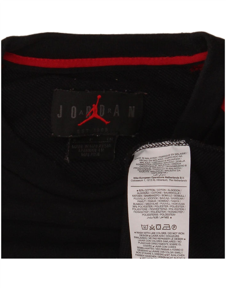 Jordan - Sudadera con gráfico para hombre, jersey pequeño de algodón con bloques de color negro