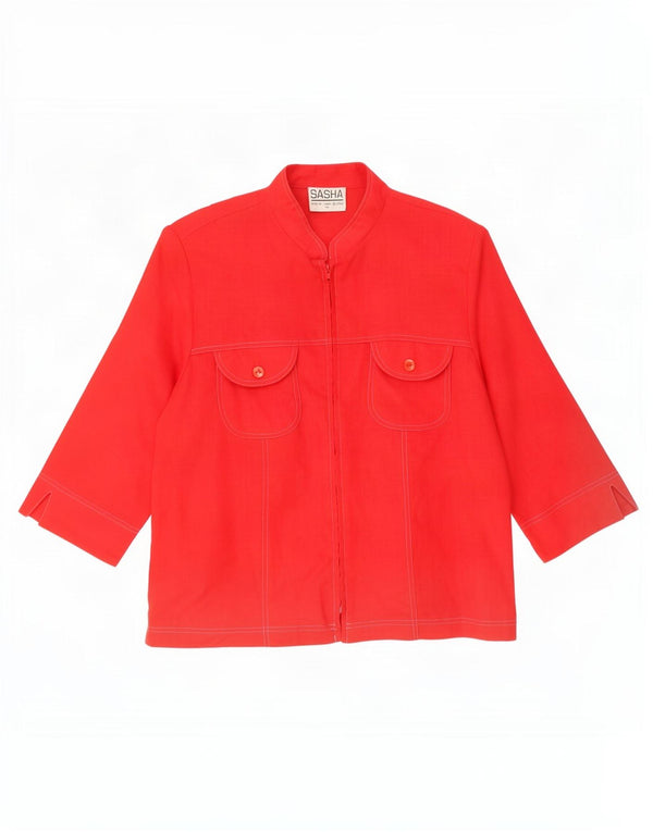 Sasha Blusa de manga 3/4 para mujer UK 44 Medium Red Linen