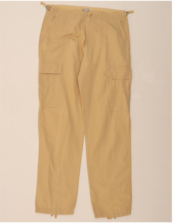 STEFANEL Mens Straight Cargo Trousers W34 L34 Beige Vintage Stefanel and Second-Hand Stefanel from Messina Hembry 