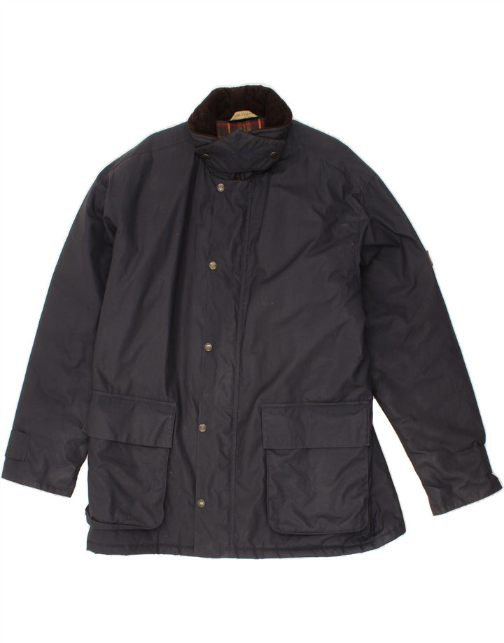 VINTAGE Chaqueta utilitaria para hombre Reino Unido 42 XL Algodón azul marino
