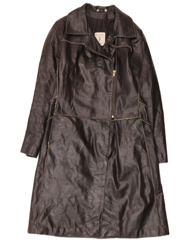 Conbipel Gabardina de cuero para mujer IT 42 Medium Black