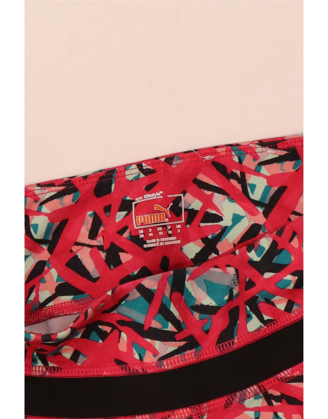 Puma Leggings Capri para Mujer UK 8 Pequeño Rosa Geométrico