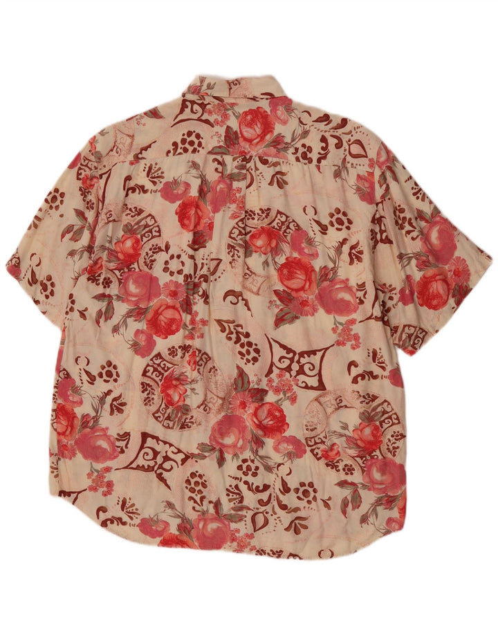 Camisa De Manga Corta Quarry De Viscosa Floral Multicolor Grande Para Hombre