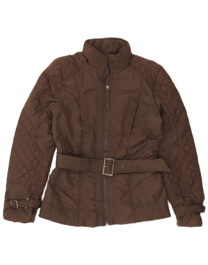 Zara Mujer Chaqueta Acolchada UK 46 Grande Poliéster Marrón