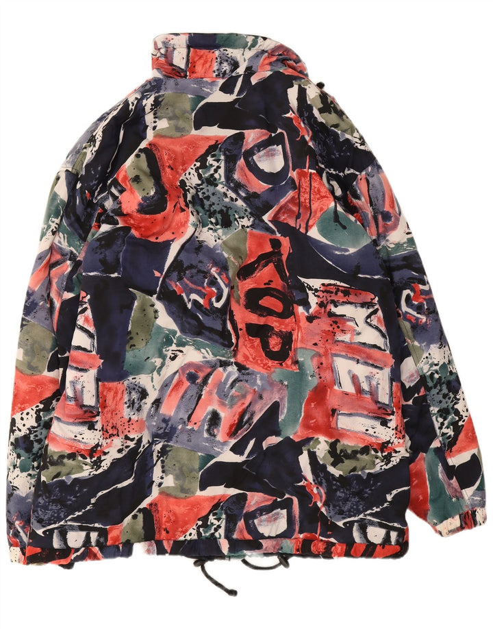 Vintage hombres patrón abstracto chaqueta cortavientos Reino Unido 42 XL multicolor