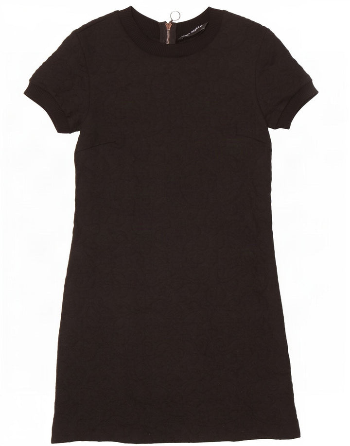 Zara Vestido Básico Mujer UK 40 Mediano Negro Paisley
