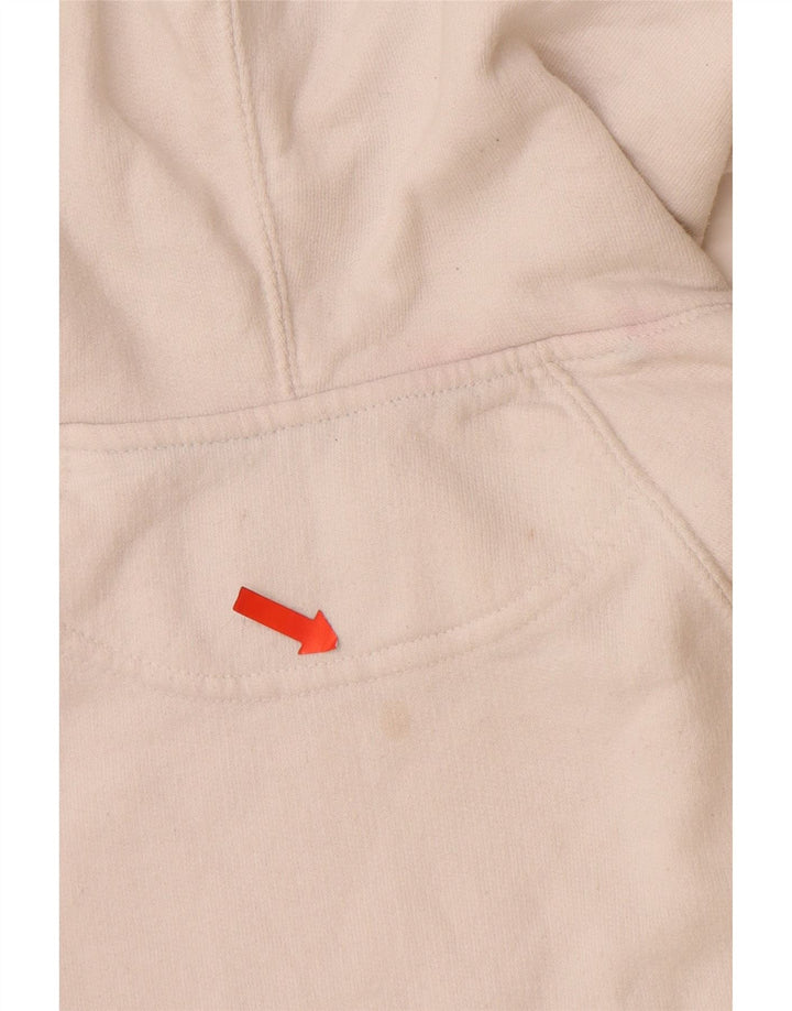 CHAMPION Womens Graphic Hoodie Jumper UK 14 Medium White Polyester
