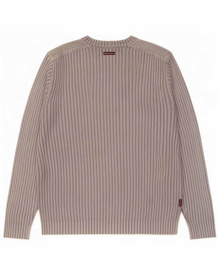 Marlboro Classics - Jersey con cuello en V para hombre, talla grande, algodón gris