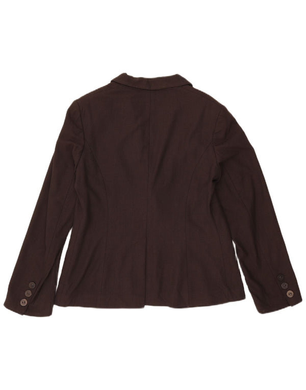 Marks & Spencer Womens 1 Button Blazer Jacket UK 14 Medium Brown