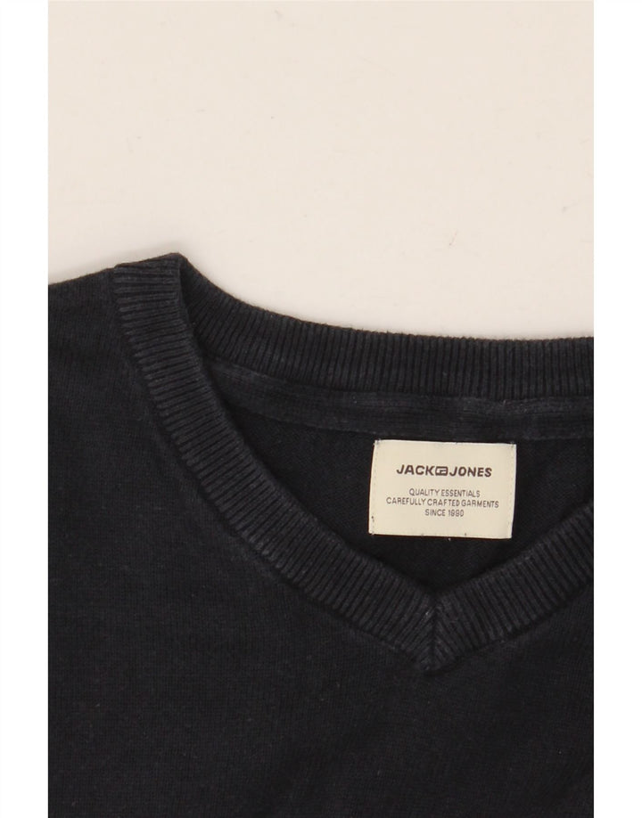 JACK & JONES Jersey con cuello en V para hombre Medium Navy Blue
