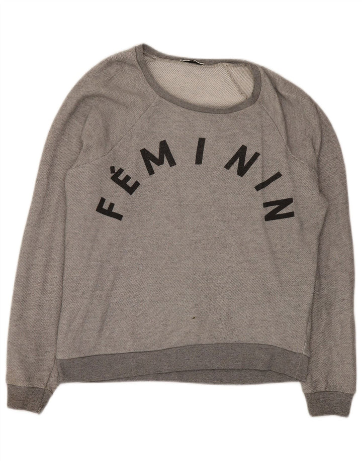 WHISTLES Jersey con estampado gráfico extragrande para mujer UK 8 Small Grey