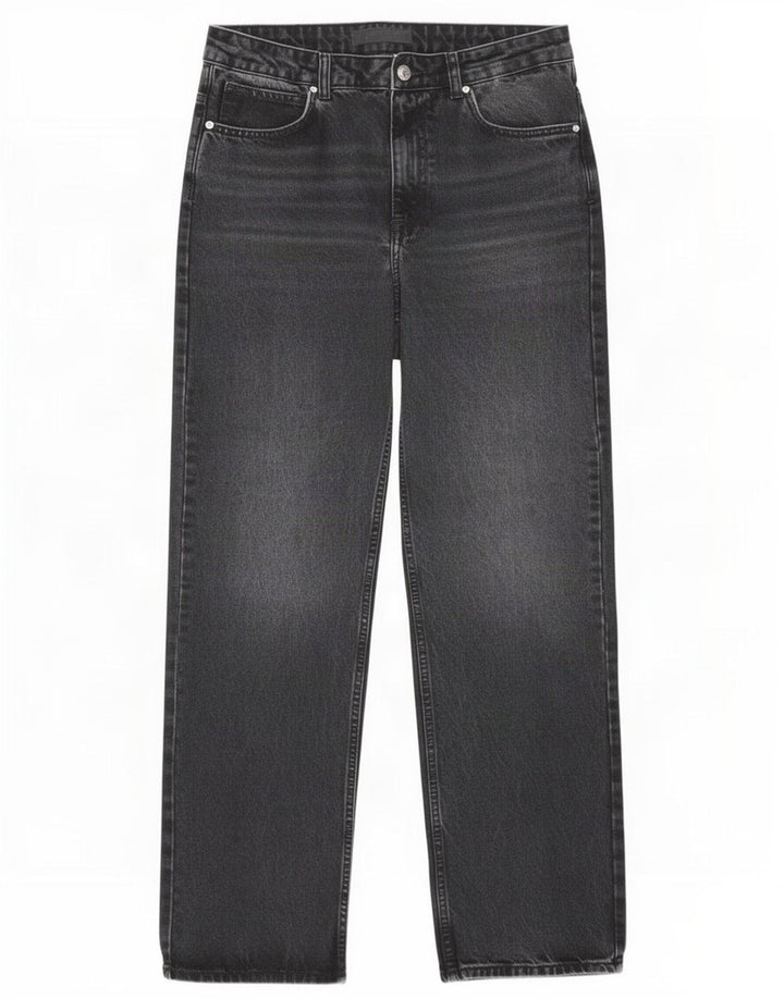 Zara Jeans Rectos Mujer EU 40 Medium W30 L31 Algodón Negro