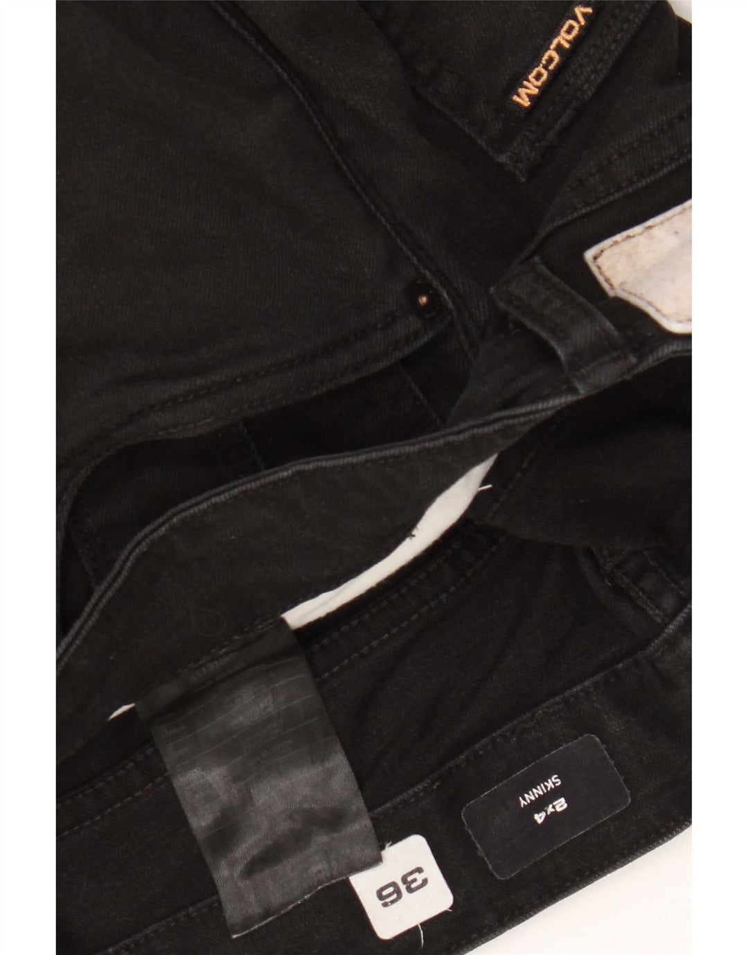 Vaqueros pitillo para hombre Volcom W36 L32 Algodón negro