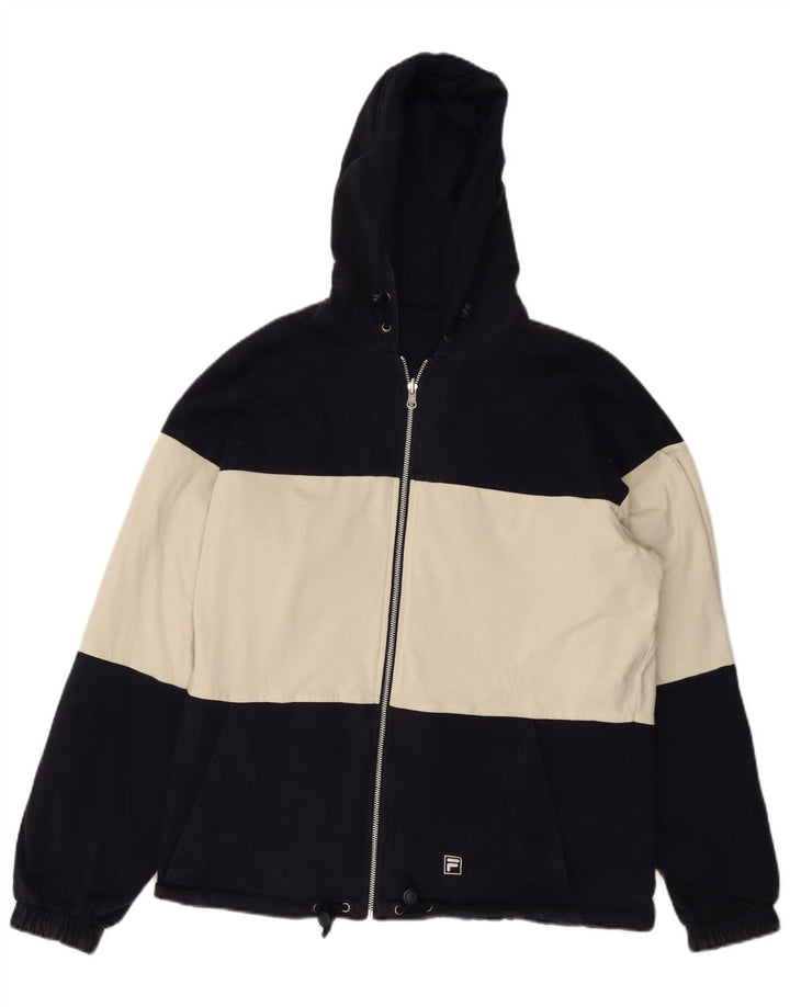 FILA Chaqueta reversible con capucha para hombre IT 50 Large Azul marino Colorblock