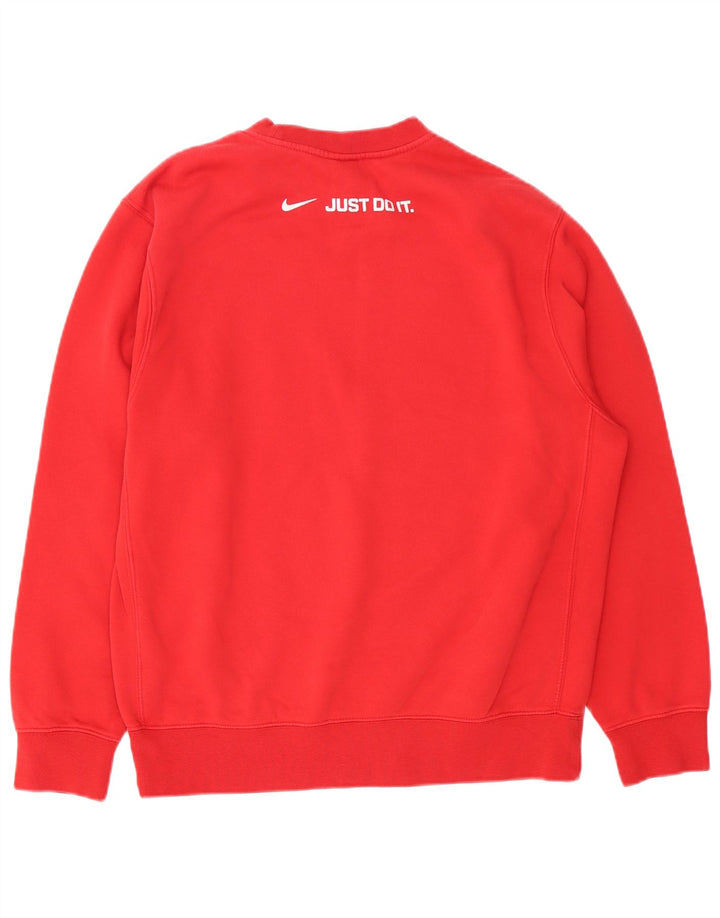 NIKE Sudadera con gráfico gráfico tipo jersey de algodón rojo mediano para hombre