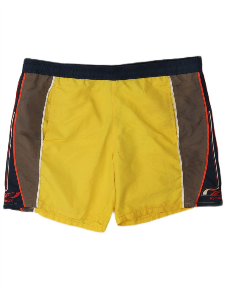 Reebok - Pantalones cortos deportivos para hombre, talla grande, color amarillo