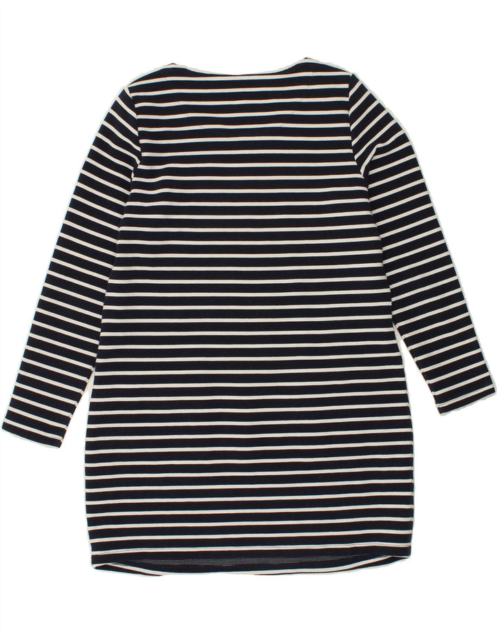 JOULES Womens Basic Dress UK 16 Large  Navy Blue Striped Polyester Vintage Joules and Second-Hand Joules from Messina Hembry 