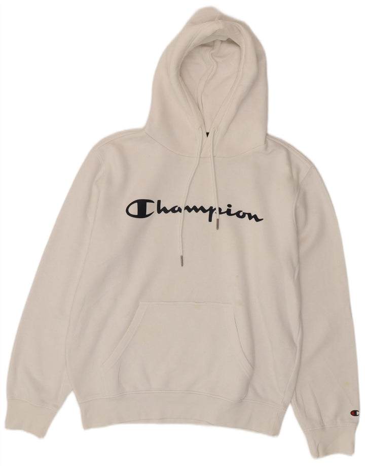 Champion Sudadera Con Capucha Gráfica De Algodón Blanco Medio Para Hombre