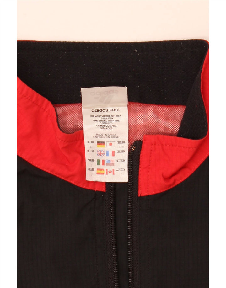 Adidas Chaqueta impermeable para hombre UK 40 Large Red Colourblock Poliéster