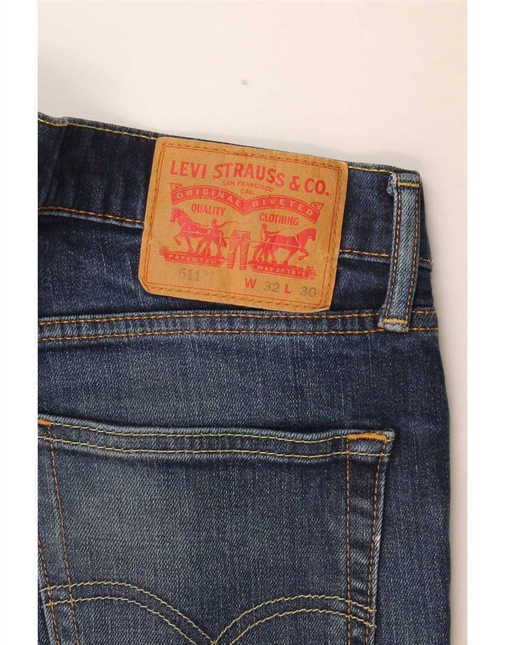 Vaqueros Levi's 511 Slim Mujer W32 L30 Algodón Azul Marino
