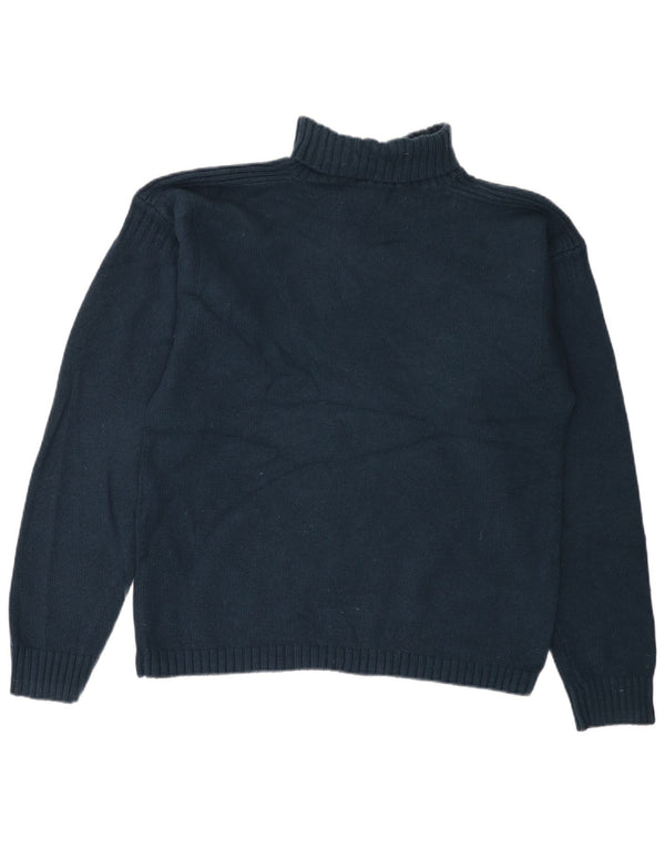 LEVI'S Suéter tipo jersey con cuello vuelto para mujer UK 18 XL Lana de cordero azul marino