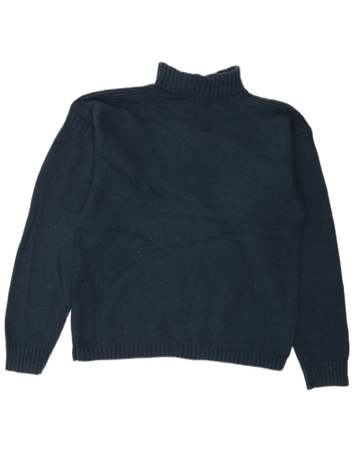 LEVI'S Suéter tipo jersey con cuello vuelto para mujer UK 18 XL Lana de cordero azul marino