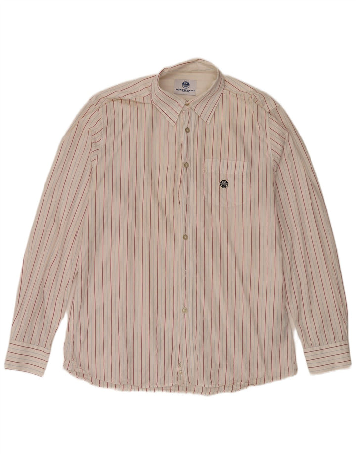 Camisa North Sails Hombre 2XL Algodón A Rayas Blancas