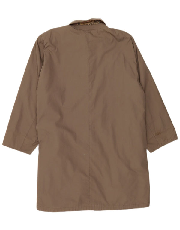 Vintage mujer reversible gabardina Reino Unido 20 2XL Beige