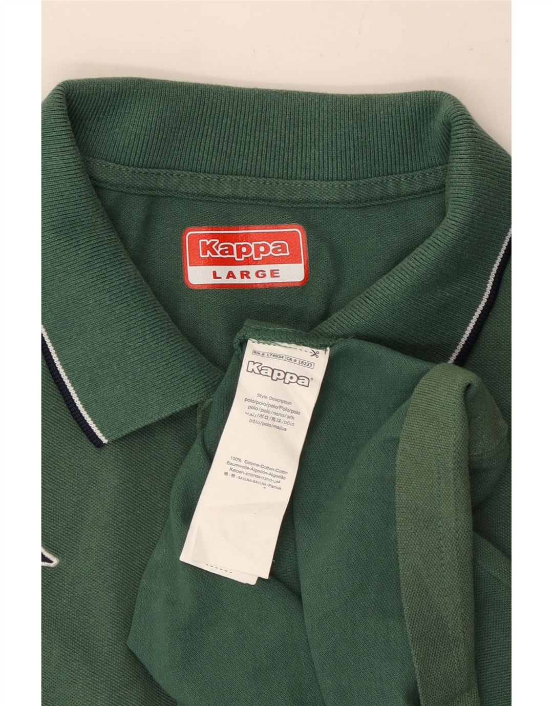 Kappa Polo Hombre Grande Verde Algodón