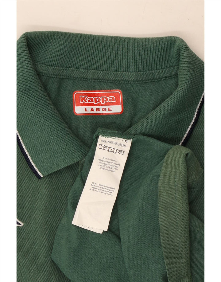 Kappa Polo Hombre Grande Verde Algodón