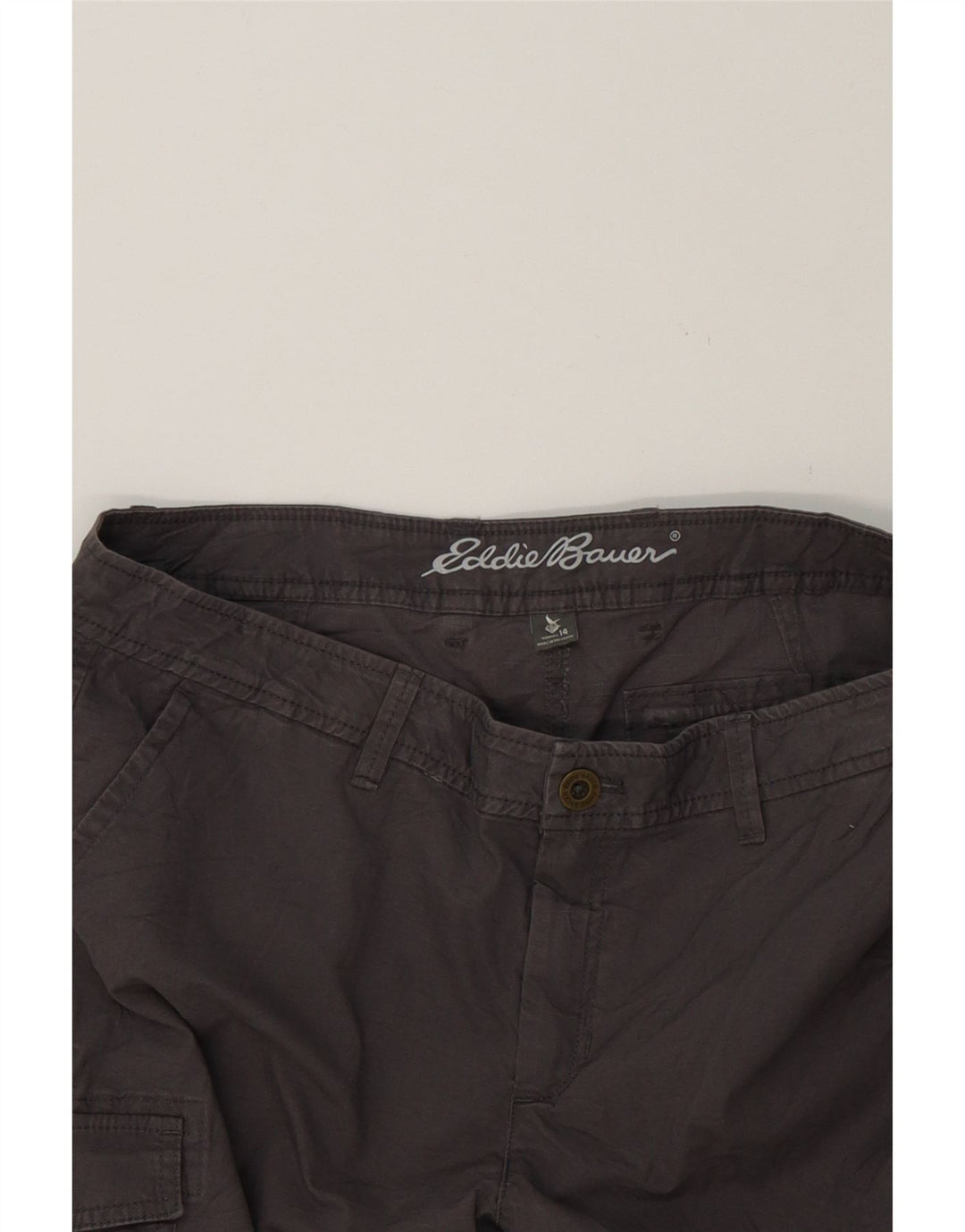 EDDIE BAUER Womens Cargo Shorts US 14 XL W36 Grey Cotton Vintage Eddie Bauer and Second-Hand Eddie Bauer from Messina Hembry 