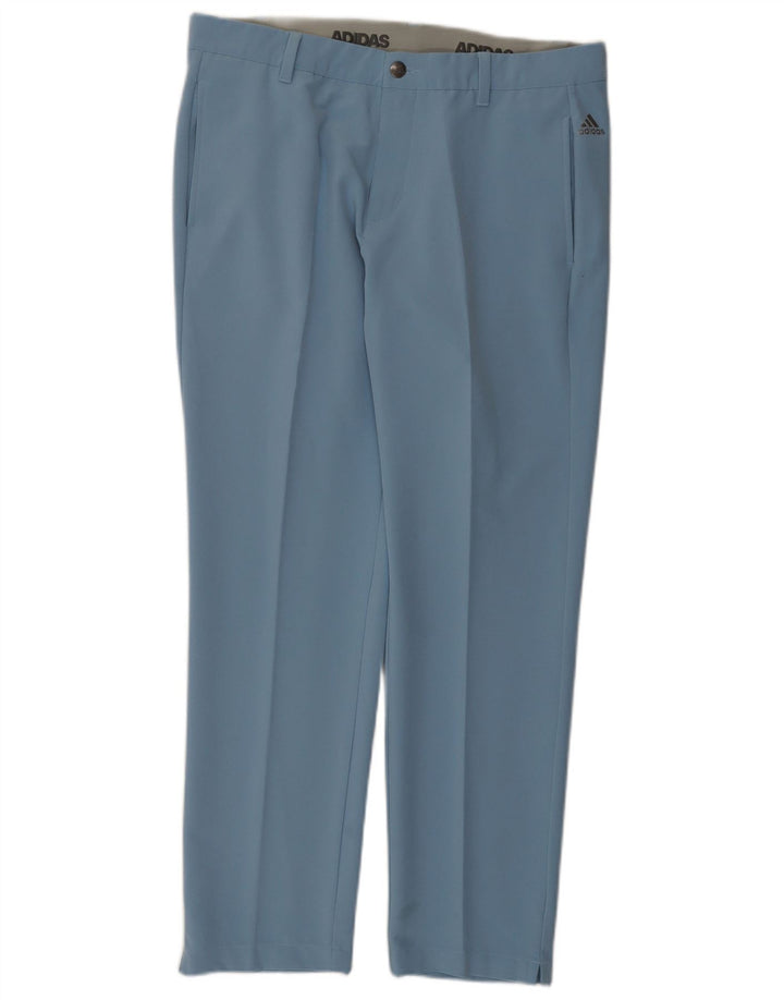 Pantalón Casual Recto Adidas Hombre W34 L30 Poliéster Azul