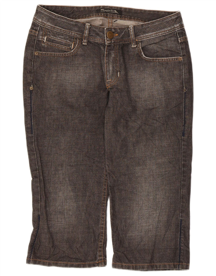 Bermudas Vaqueras Massimo Dutti Mujer W28 Gris Medio Algodón