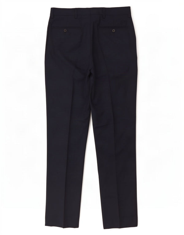 Marks & Spencer Pantalones casuales ajustados para hombre W30 L31 Poliéster azul marino