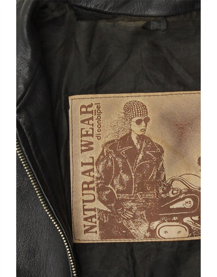 Conbipel Chaqueta de cuero para mujer UK 44 Cuero negro mediano