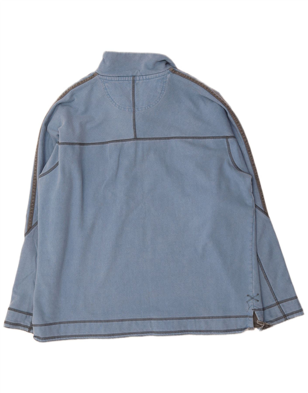 Sudadera con capucha y cuello con cremallera para hombre Fat Face Jersey XL Azul Algodón