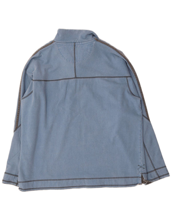 Sudadera con capucha y cuello con cremallera para hombre Fat Face Jersey XL Azul Algodón